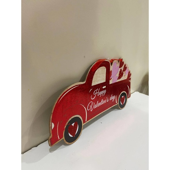 Set of 2 Happy Valentine’s Day Red Truck & Camper Wood Hanging Wall Sign Decor - Picture 10 of 10